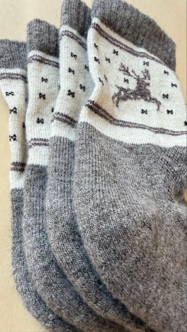 100%ヤクウールソックス　2足セット　モンゴルヤクウールソックス　天然ヤク