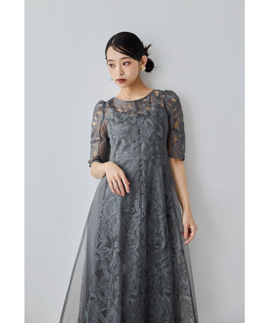 ＊美品＊ niana フラワーレースフレアドレス