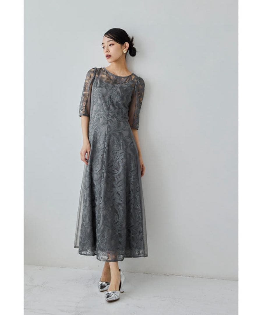 ＊美品＊ niana フラワーレースフレアドレス