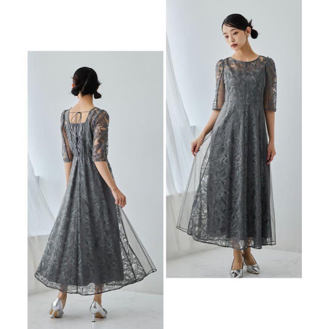 ＊美品＊ niana フラワーレースフレアドレス