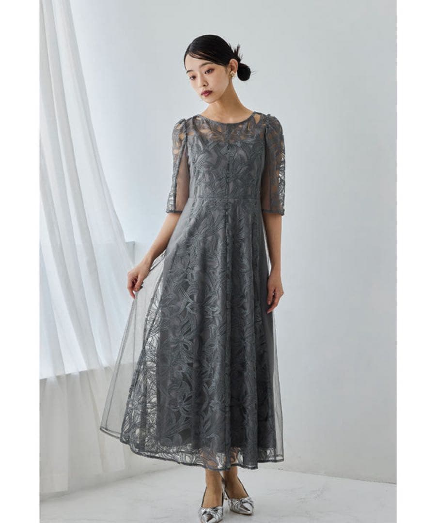 ＊美品＊ niana フラワーレースフレアドレス