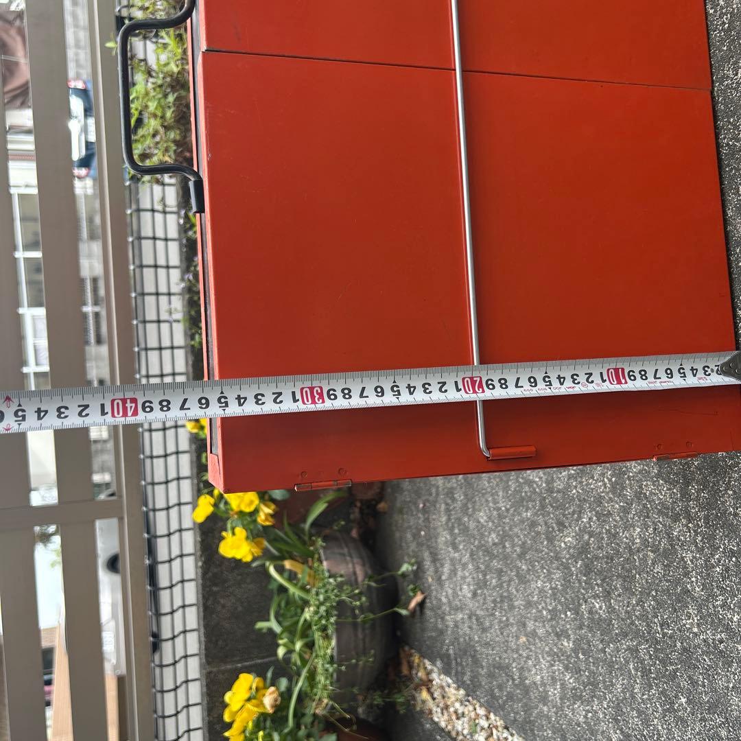 【値下げ】赤いスチール2段式グリル　BBQ バーベキュー