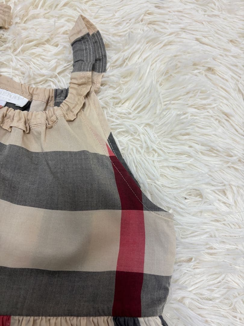 バーバリー　8y128cm チェック柄ノースリーブワンピース