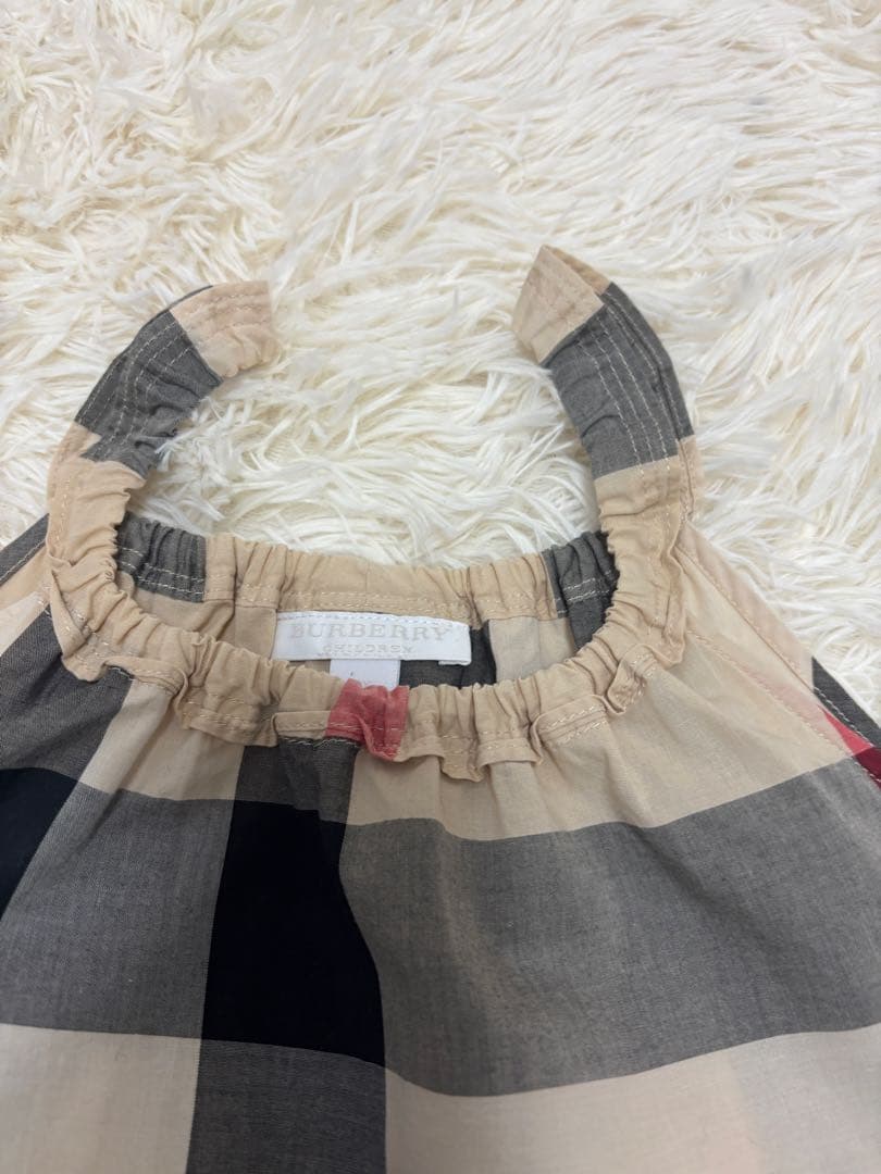 バーバリー　8y128cm チェック柄ノースリーブワンピース