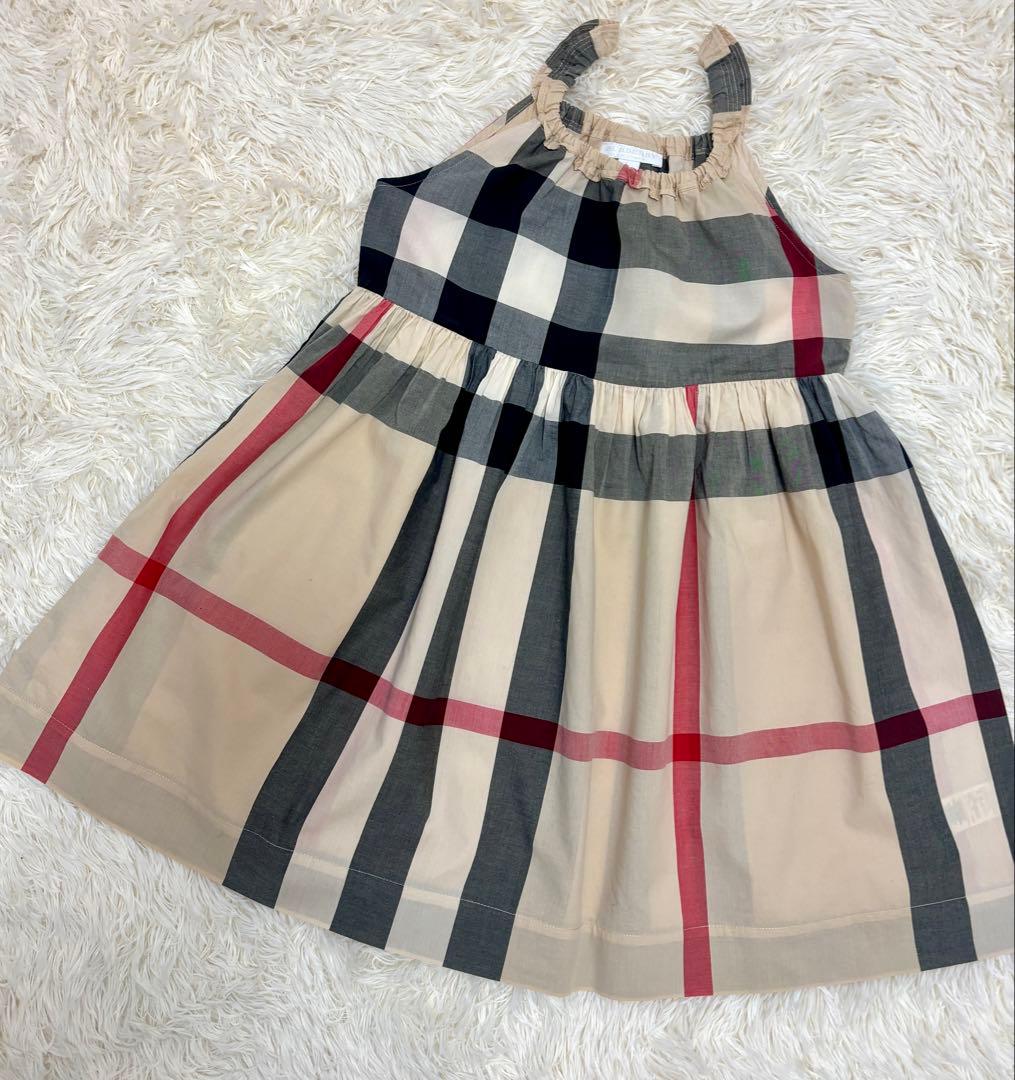 バーバリー　8y128cm チェック柄ノースリーブワンピース