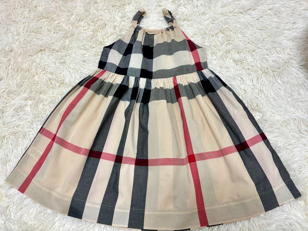 バーバリー　8y128cm チェック柄ノースリーブワンピース
