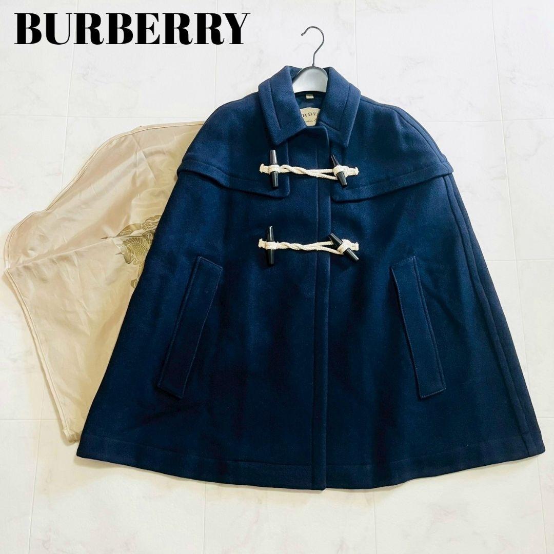 美品✨バーバリー Capsmoore ウールカシミヤ ダッフルケープポンチョ