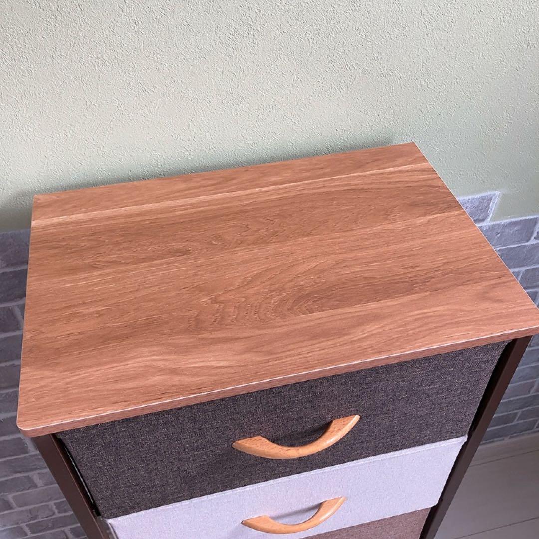 み*く様 ★新春セール！★カジュアルな5段チェスト ナチュラルカラー スチール枠