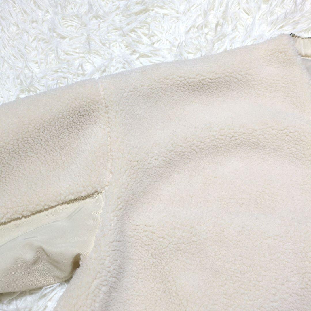 美品 エイミーロウ Eimee Law バックフリルボアブルゾン 38(M)