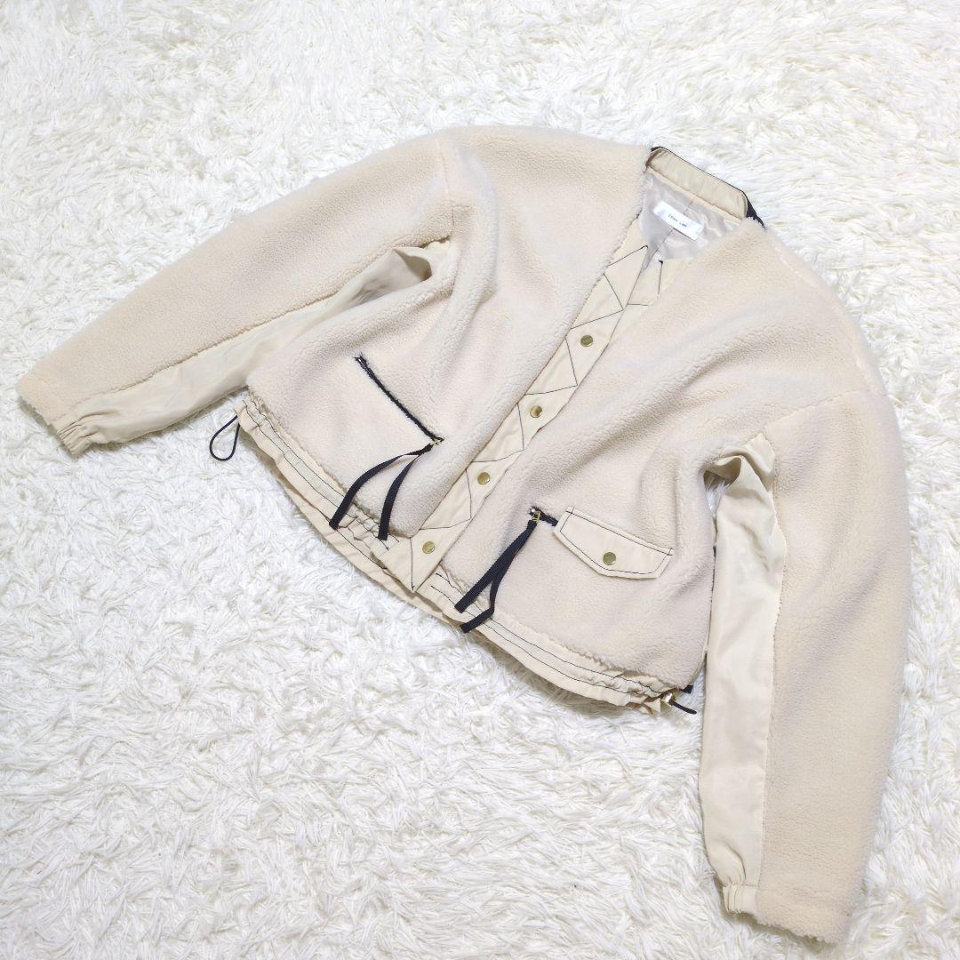 美品 エイミーロウ Eimee Law バックフリルボアブルゾン 38(M)