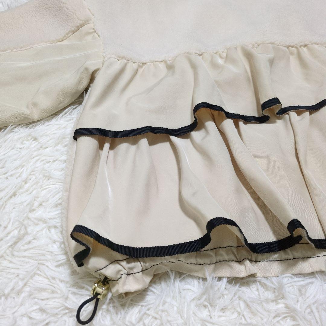 美品 エイミーロウ Eimee Law バックフリルボアブルゾン 38(M)