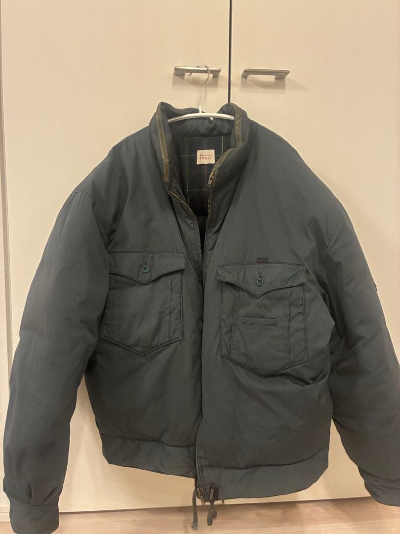 Papas フライトジャケット ダークグレー　ダウン　短丈　ラルフローレン