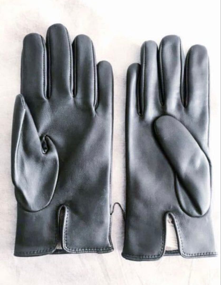 新品 未開封 コーチ 羊革 手袋 黒 クリスタルスター付 7(M) ウール裏付