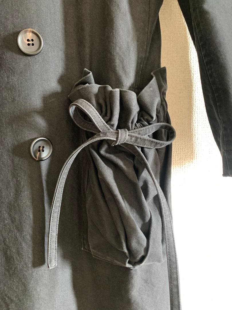 Y's ブラック ダブルブレストコート