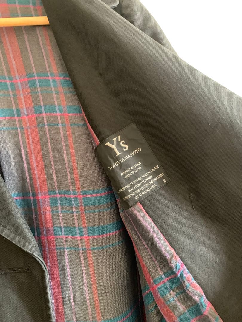 Y's ブラック ダブルブレストコート