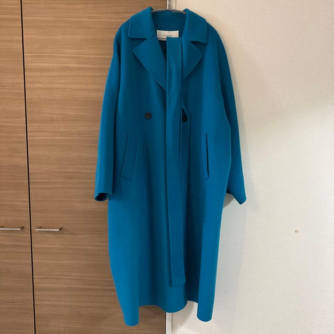 今期新作　LE CIEL BLEU ダブルフェイス ウールロングコート