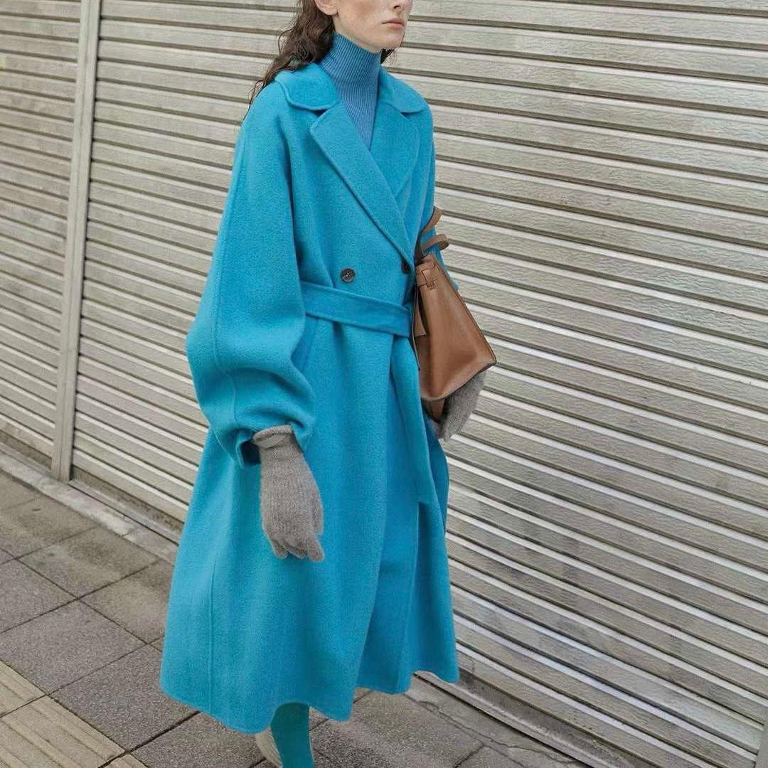 今期新作　LE CIEL BLEU ダブルフェイス ウールロングコート