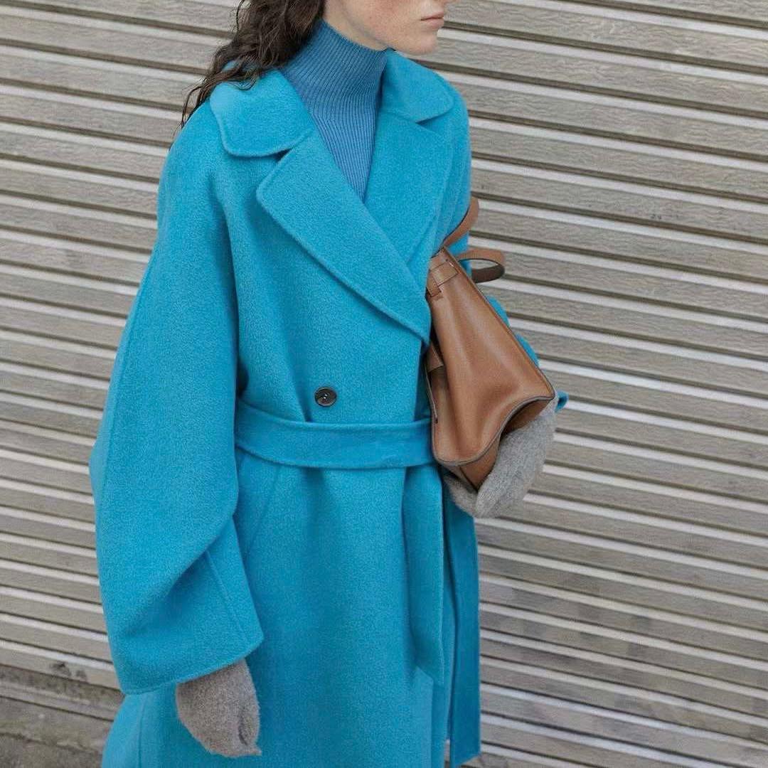 今期新作　LE CIEL BLEU ダブルフェイス ウールロングコート