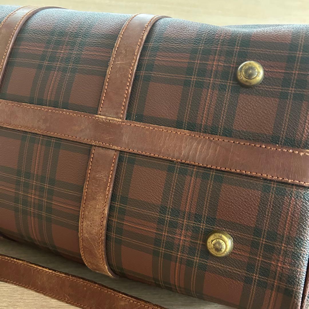 ポロラルフローレン ボストンバッグ タータンチェック 2way ブラウン