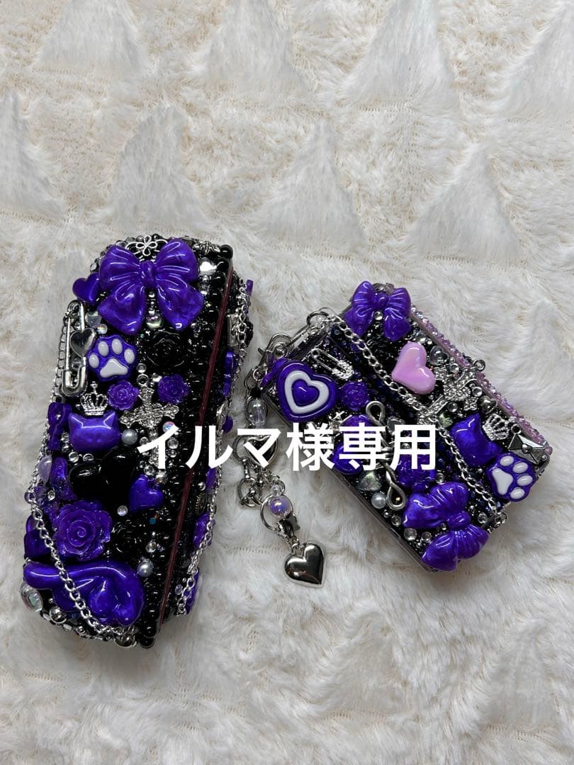 ［イルマ］IQOSイルマ（i)デコケース21-黒×紫パール-