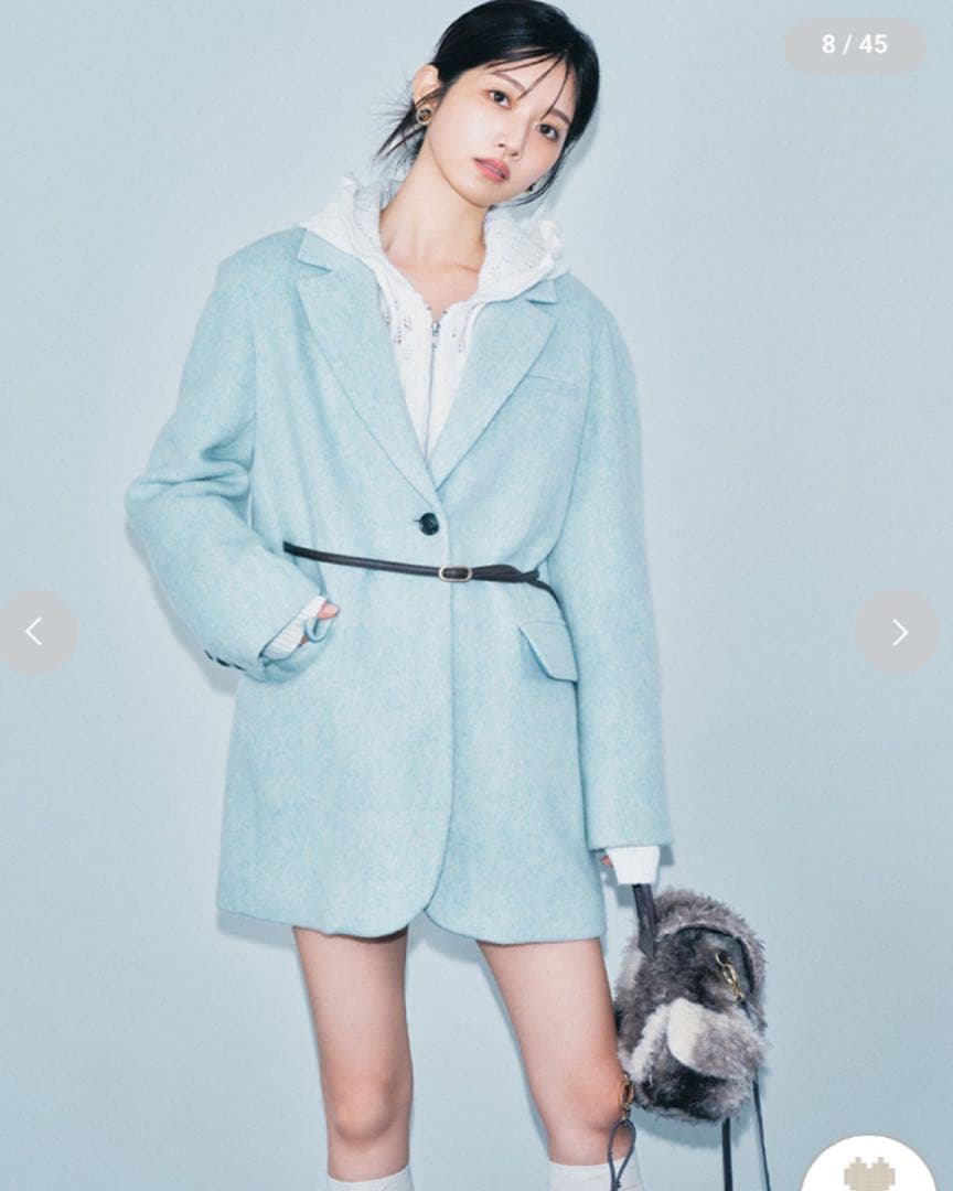 LILY BROWN ベルト付きシャギーオーバージャケット