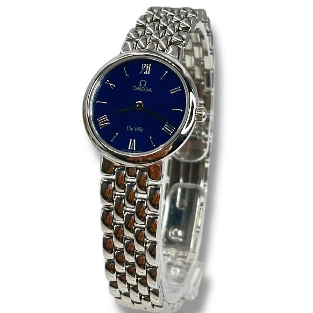 美品 OMEGA オメガ 時計 腕時計 DeVille デビル ブルー 希少