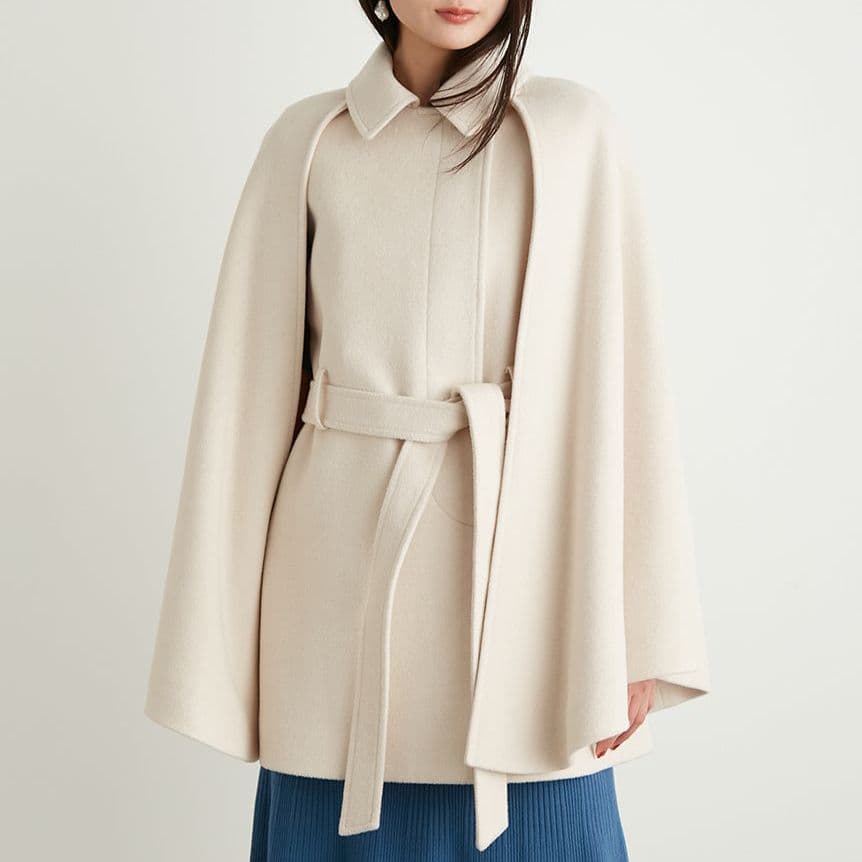 【新品】RESCWOOL 2wayケープコート アイボリー