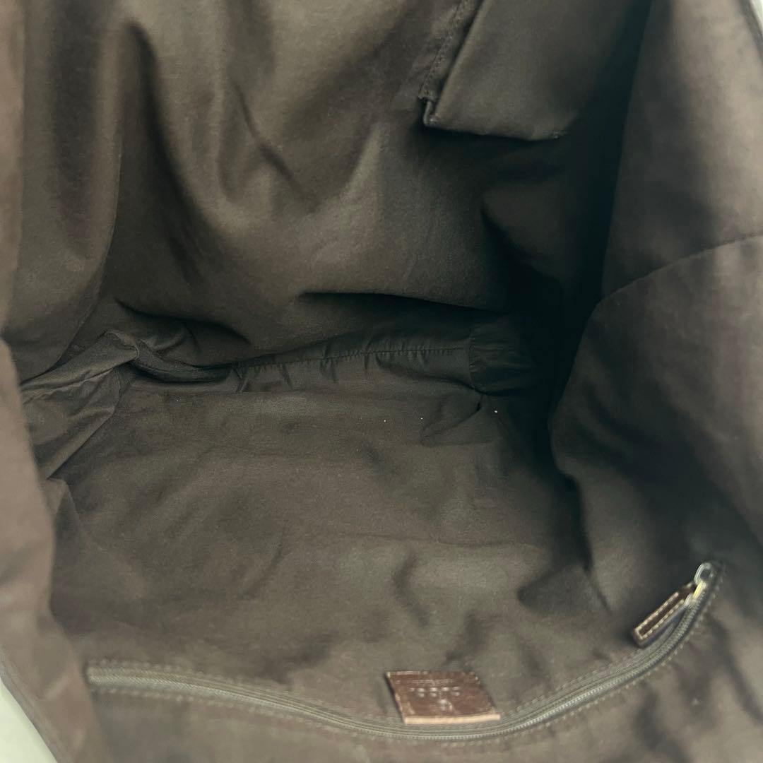 グッチ　トートバッグ　アビー　GGキャンバス　ロゴ総柄　プリント　レザー　極美品