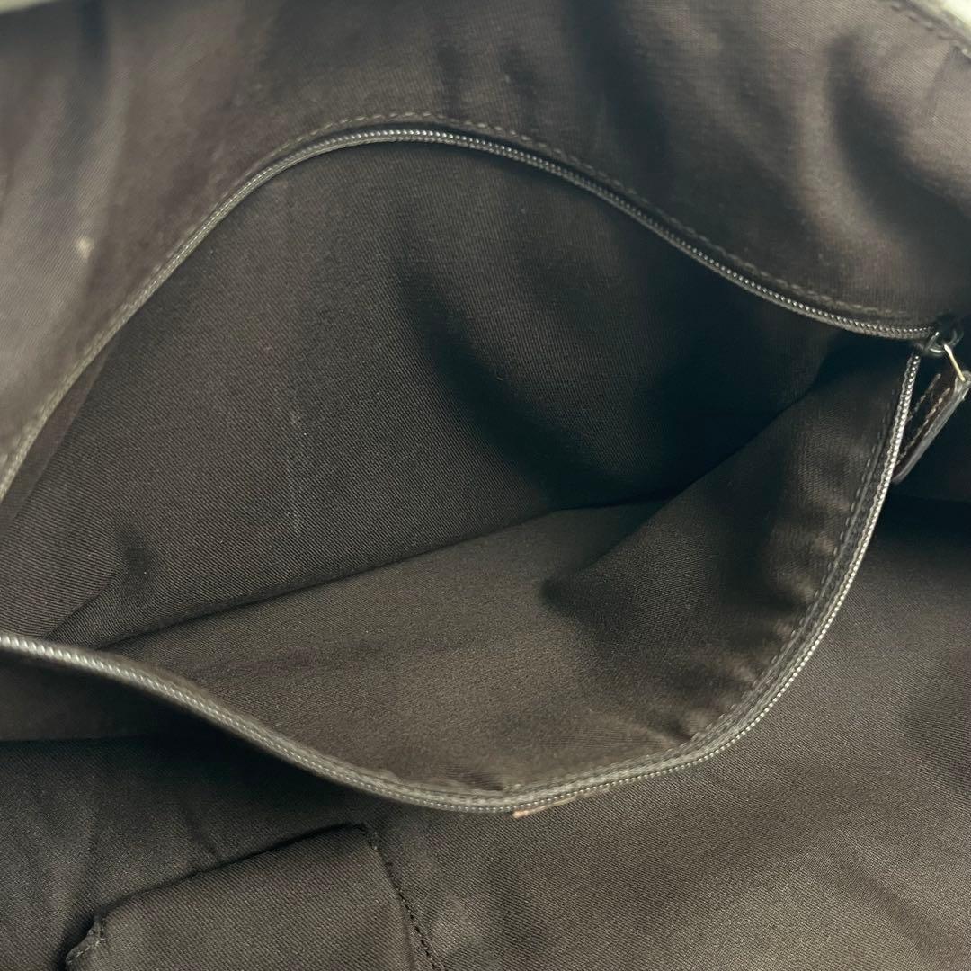 グッチ　トートバッグ　アビー　GGキャンバス　ロゴ総柄　プリント　レザー　極美品