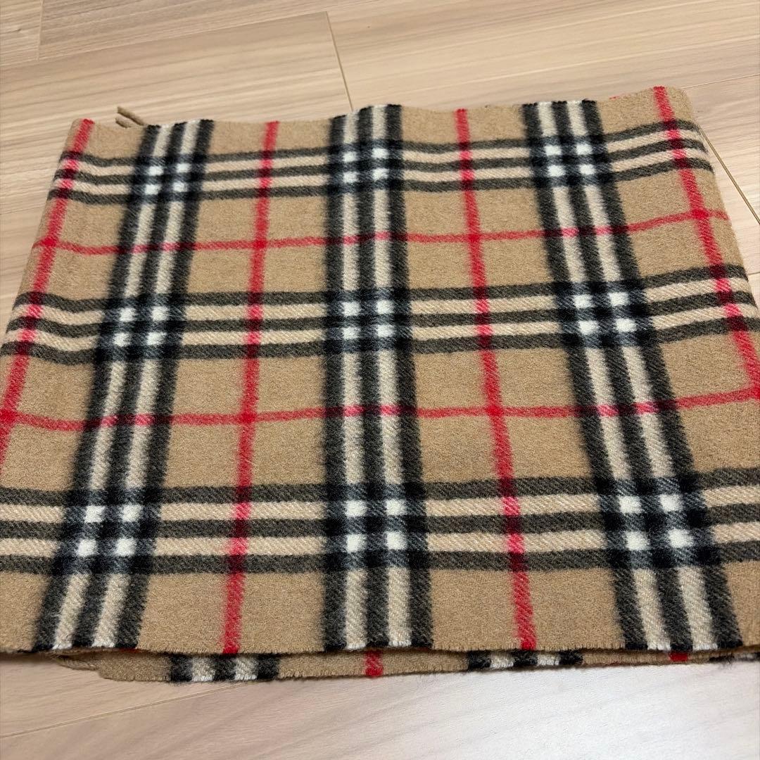 美品　Burberry チェック柄 カシミヤマフラー