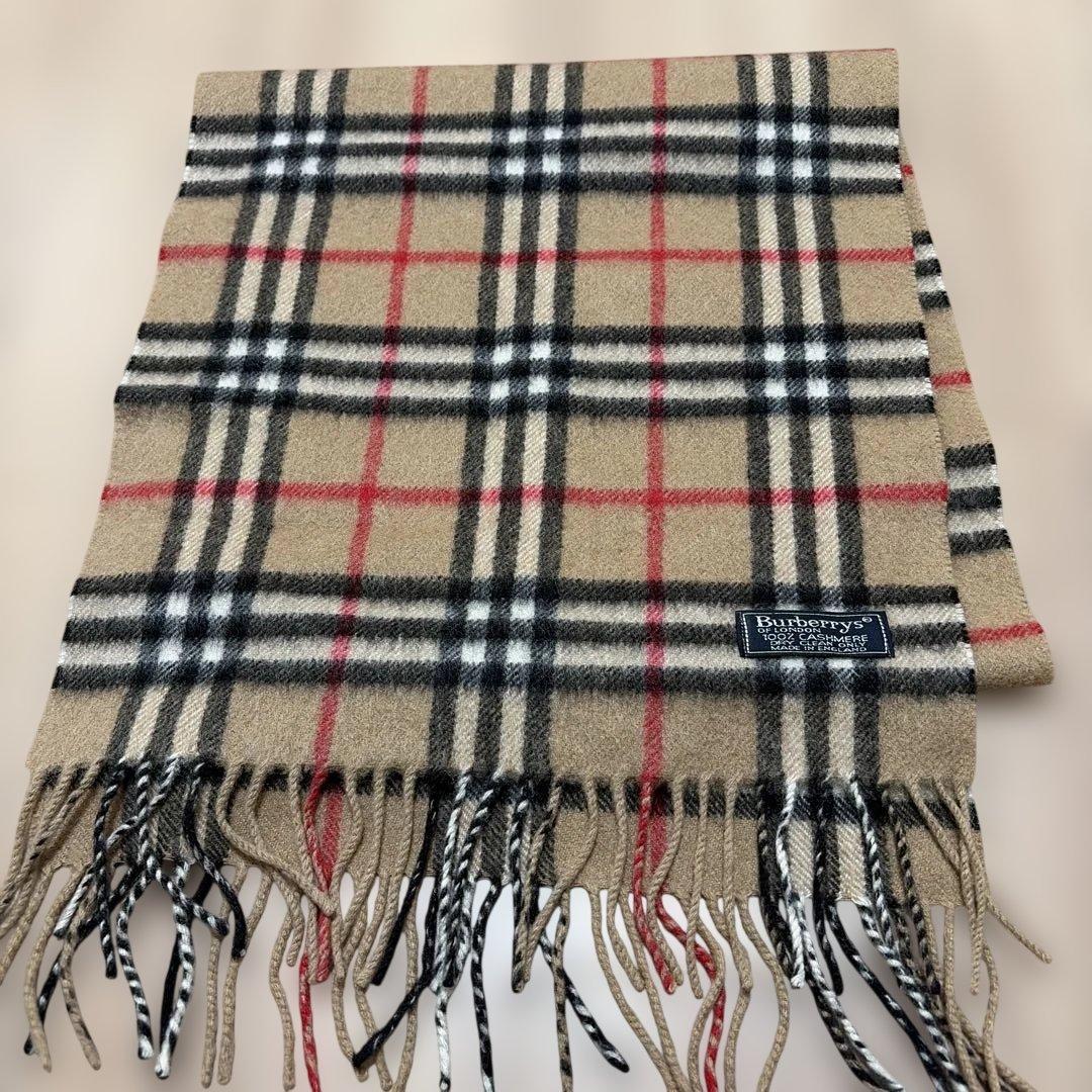 美品　Burberry チェック柄 カシミヤマフラー