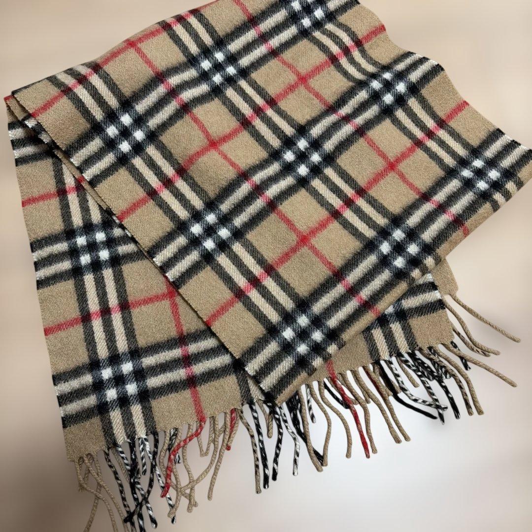 美品　Burberry チェック柄 カシミヤマフラー