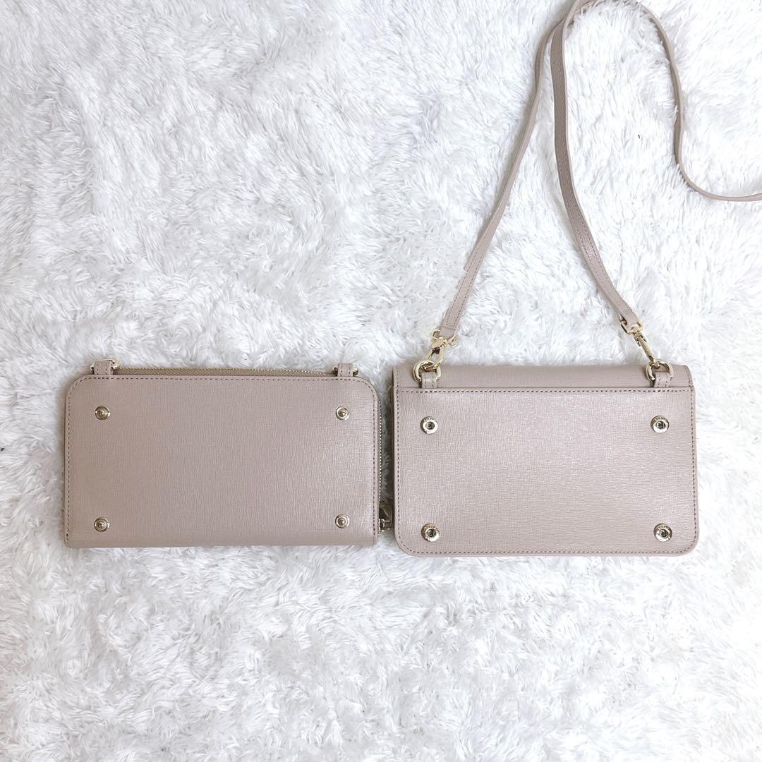 【人気色】FURLA リーヴァL ピンクベージュ ショルダーウォレットバッグ