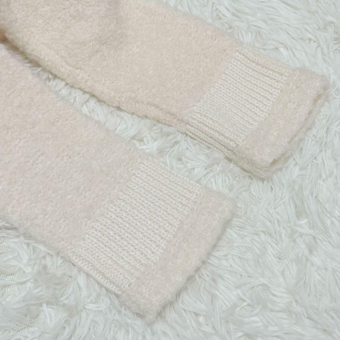 値下げ価格！【未使用】courreges ボアパーカー ロゴ刺繍 ジップ ウール