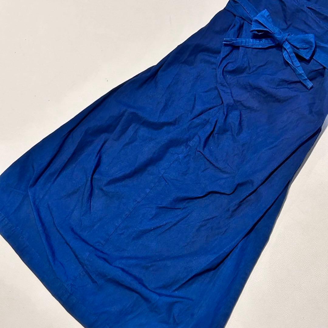 コズミックワンダー 琉球藍藍染 オーガニックコットンラップロングワンピース