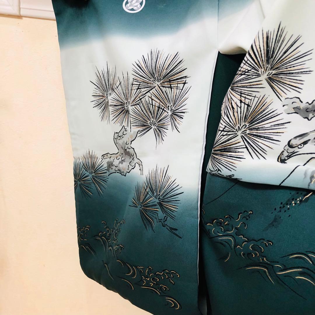 七五三 五歳‼️豪華グリーン系に鷹金彩煌びやか❤️完全フルセット‼️家から揃え無る無し