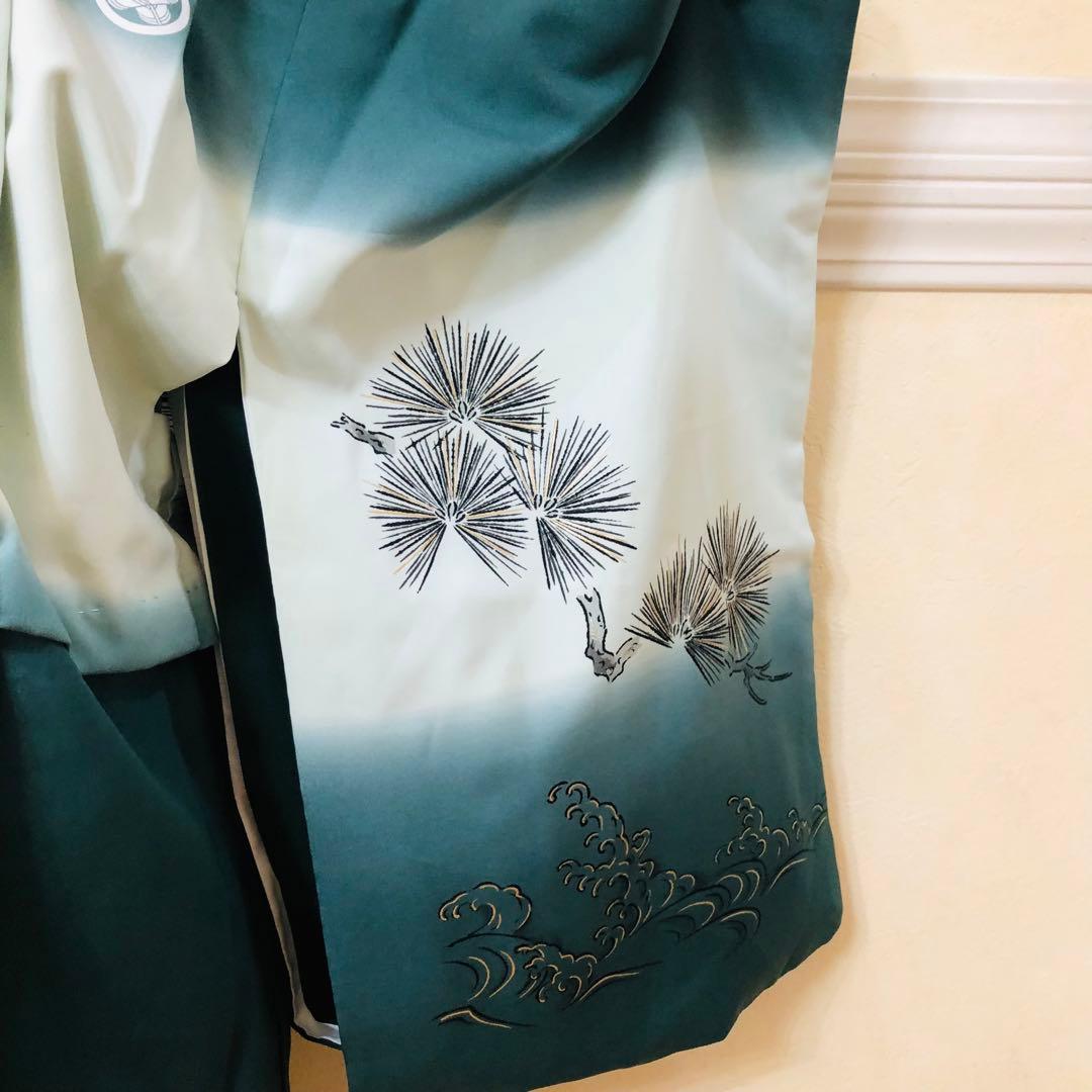 七五三 五歳‼️豪華グリーン系に鷹金彩煌びやか❤️完全フルセット‼️家から揃え無る無し