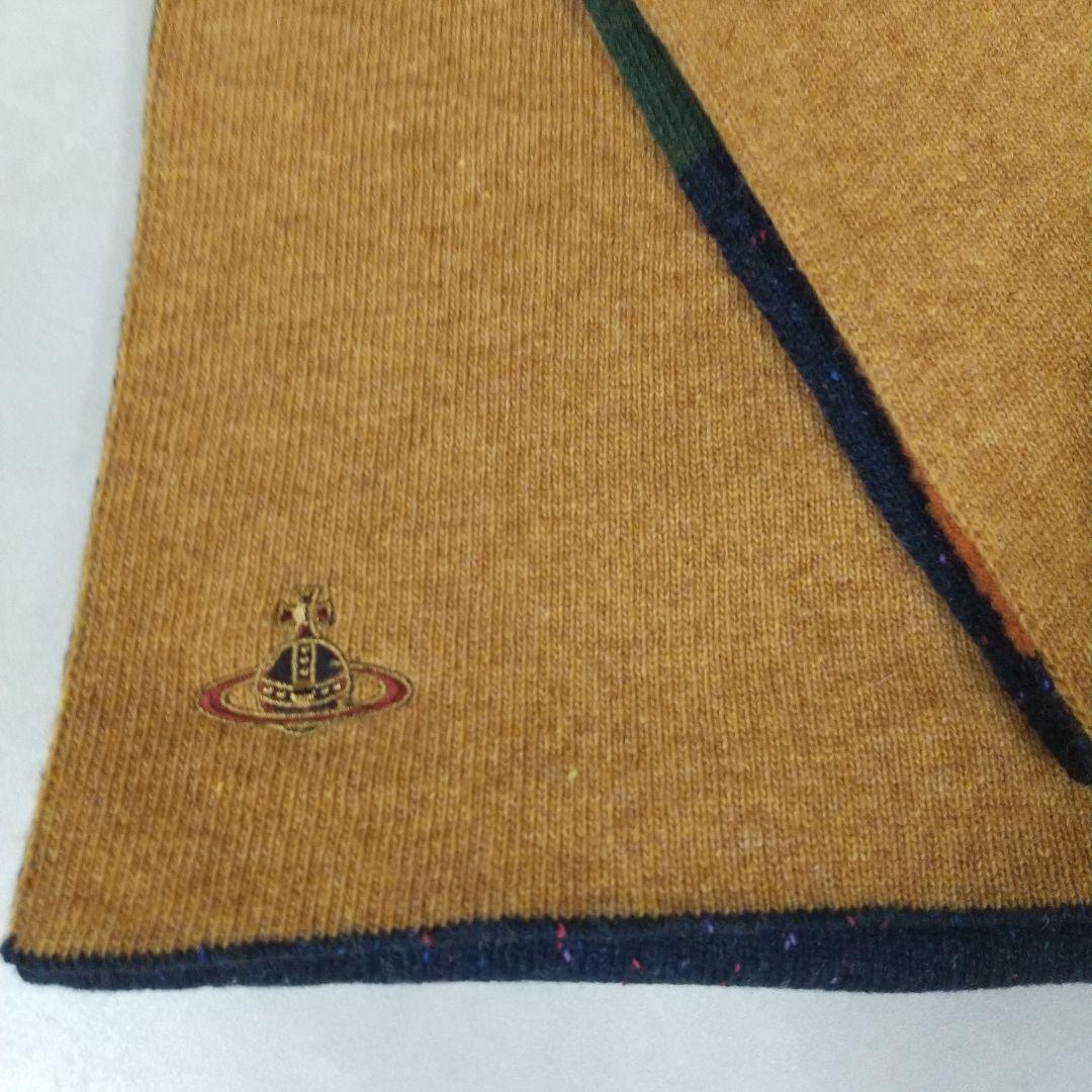 タグ付　ヴィヴィアンウエストウッド　ウール　 ニット マフラー 　オーブ柄