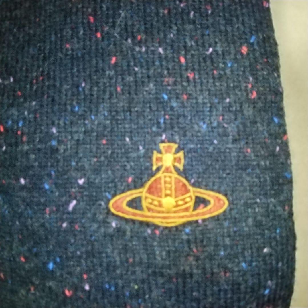 タグ付　ヴィヴィアンウエストウッド　ウール　 ニット マフラー 　オーブ柄