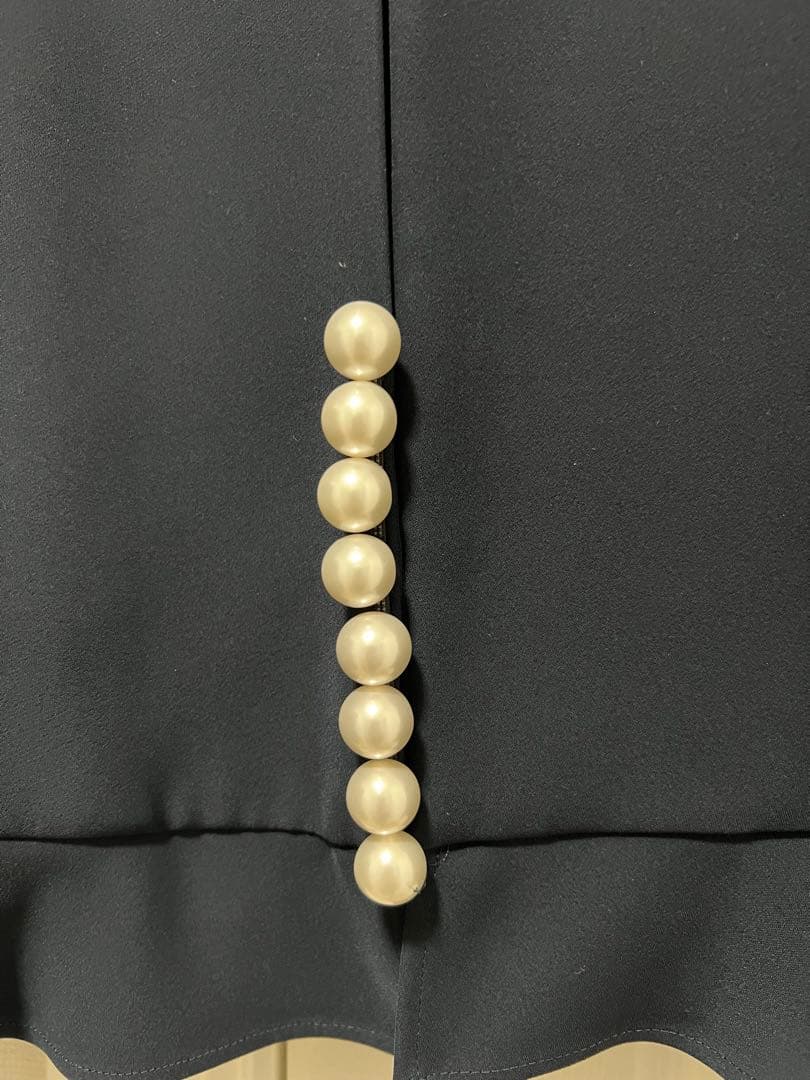 YOKOCHAN ネイビー　ペプラムパールショートジャケット　40