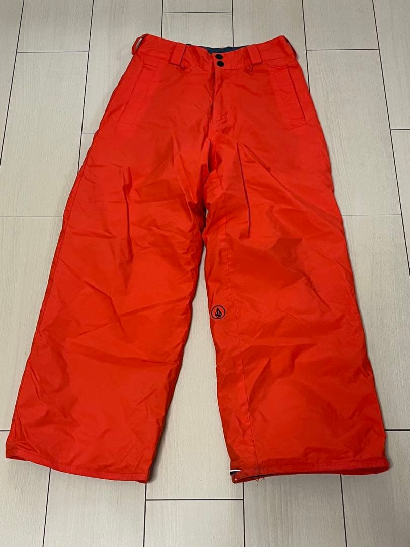 VOLCOM スノーボードウェア オレンジ グレー　上下セット　140-150