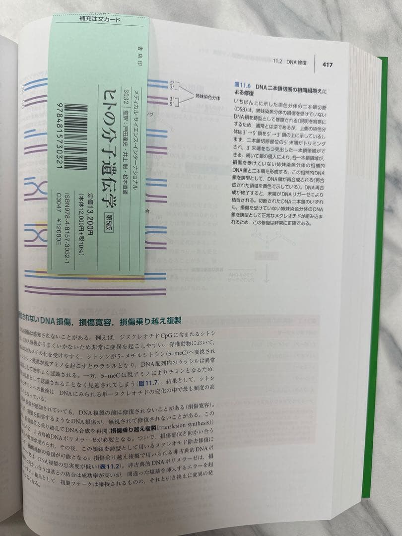 【新品未使用】ヒトの分子遺伝学 第5版