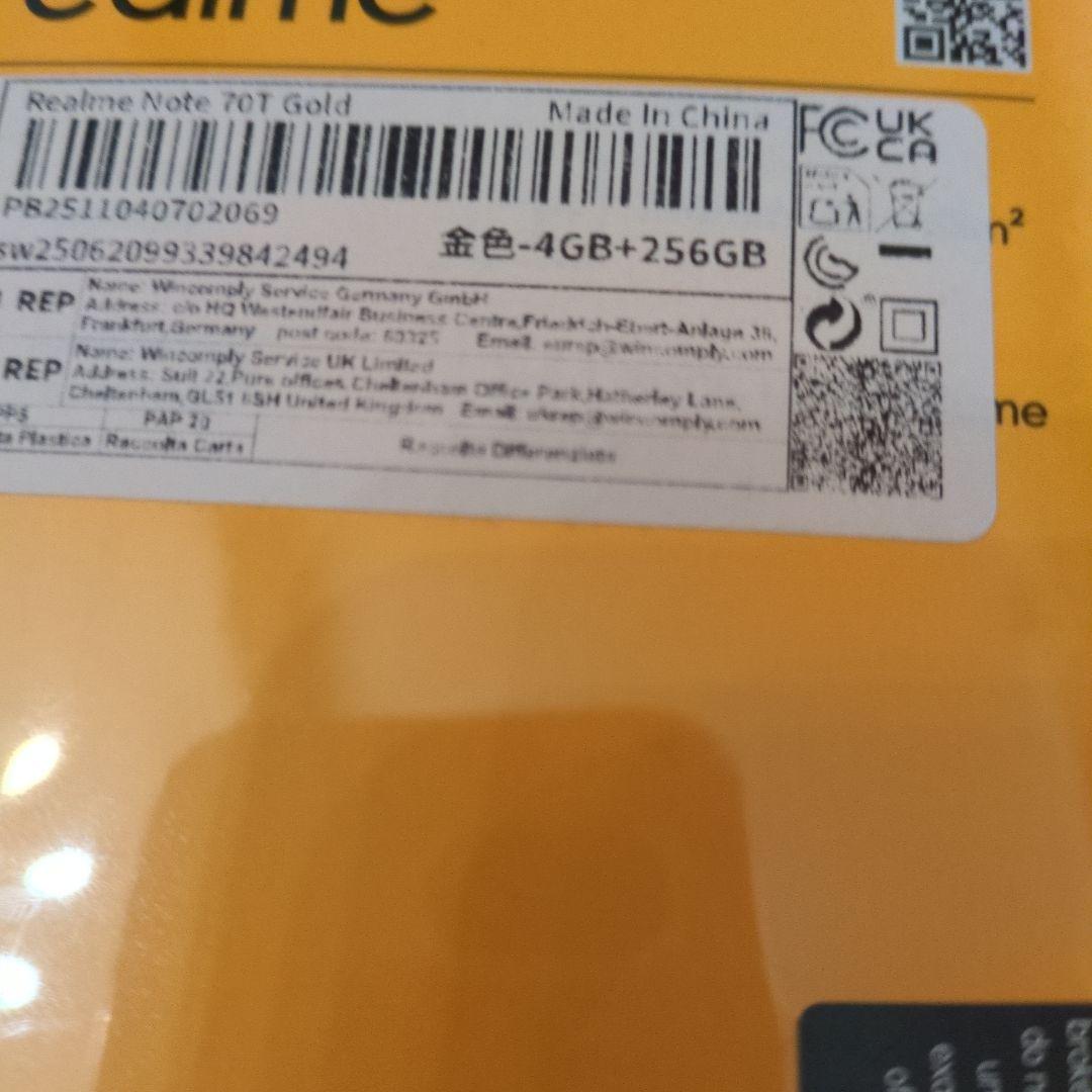 複数ご購入、専用！Realme Note 70T 4GB+256GB