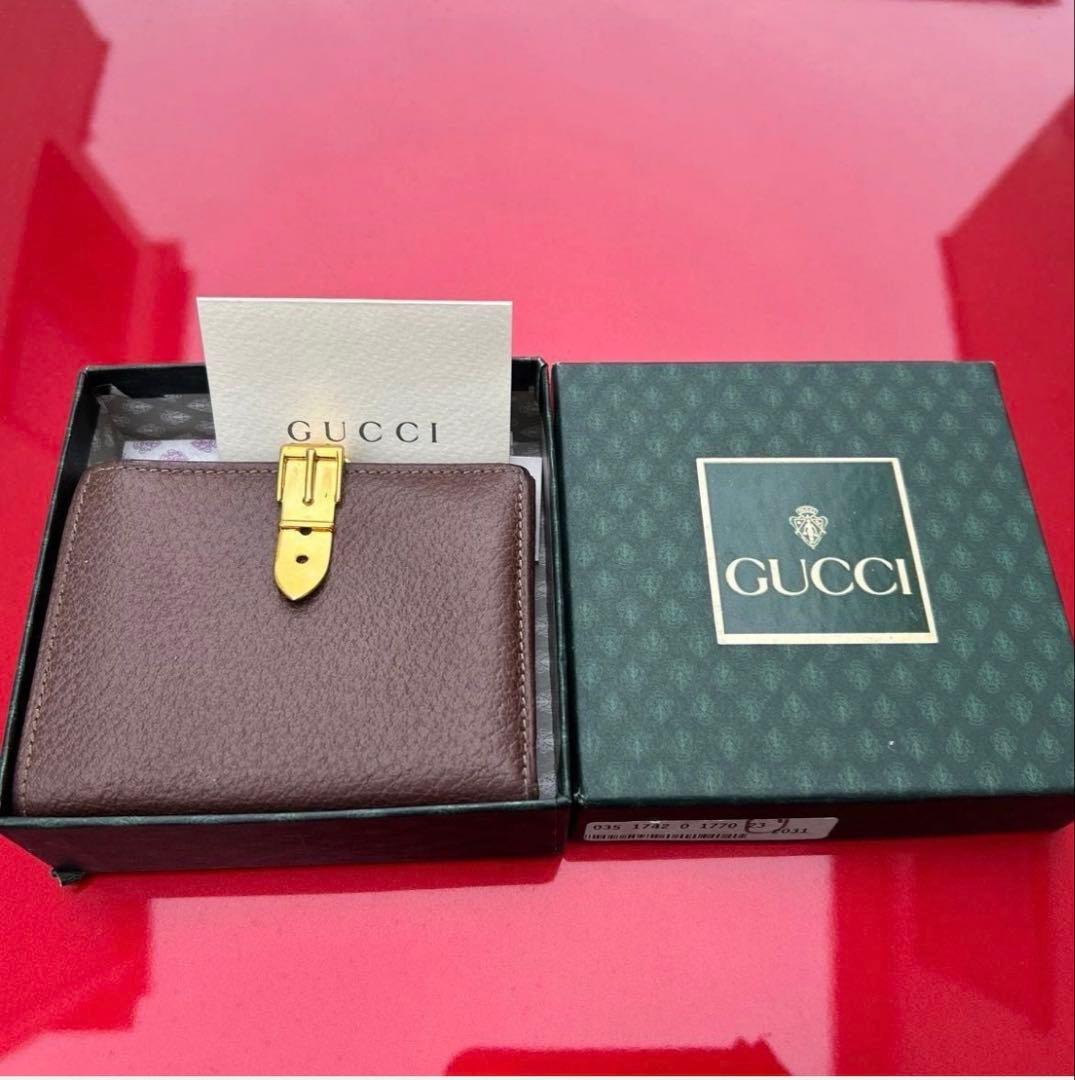 GUCCI 二つ折り財布 ブラウン