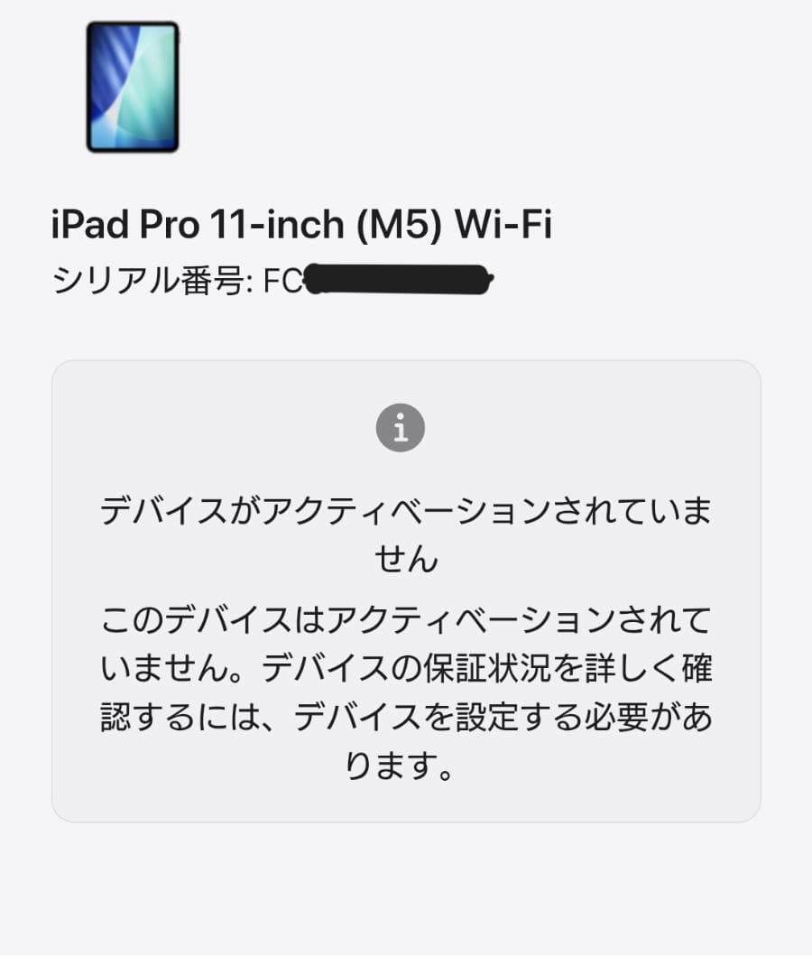新品未開封 iPad Pro M5 11インチ 256GB MDWK4J/A