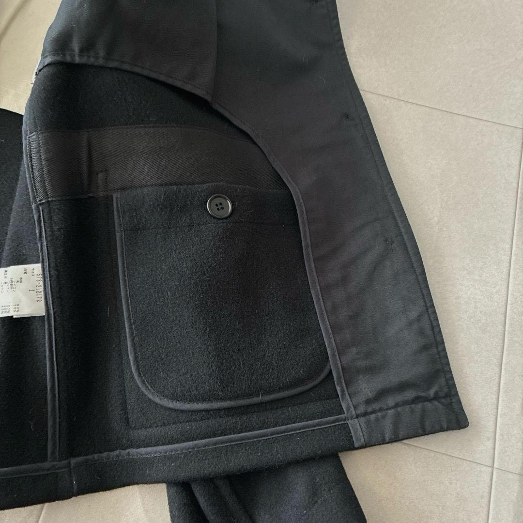 美品 MHL.♡英国製 ウール メルトン ショートコート ブラック 異素材