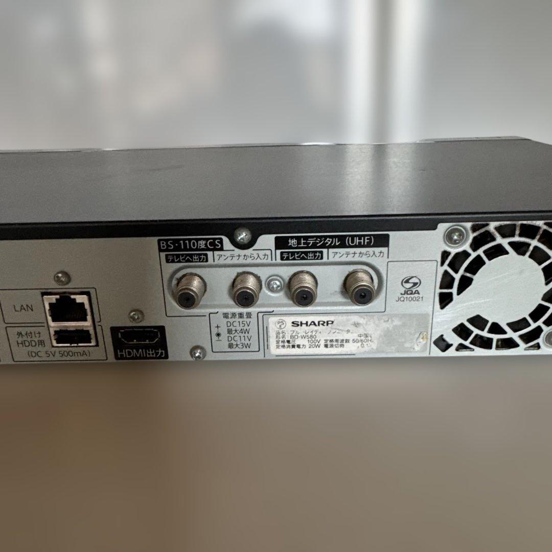 SHARP AQUOS ブルーレイレコーダー　bd-w580