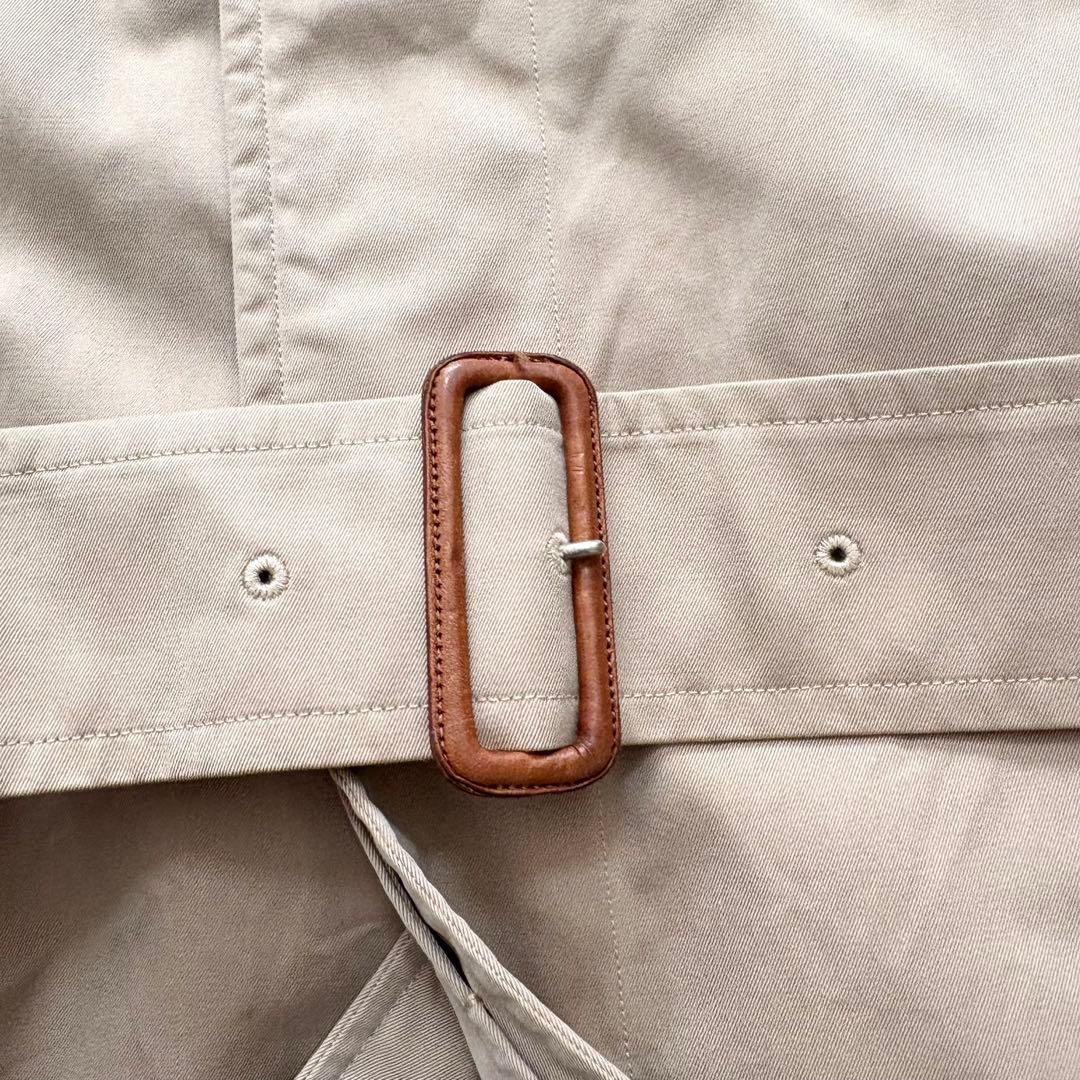 バーバリー　ステンカラーコート　ノバチェック　ベルト付　比翼ボタン