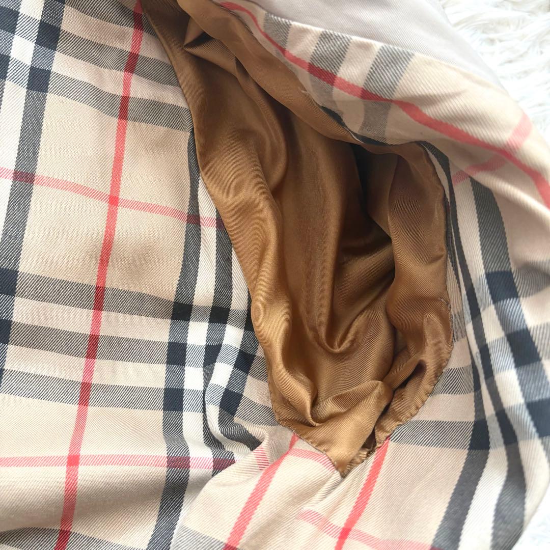 バーバリー　ステンカラーコート　ノバチェック　ベルト付　比翼ボタン