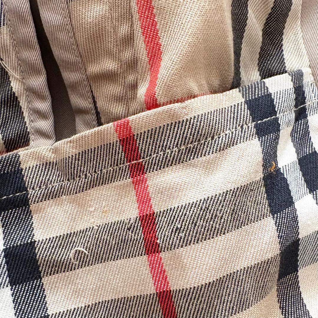 バーバリー　ステンカラーコート　ノバチェック　ベルト付　比翼ボタン